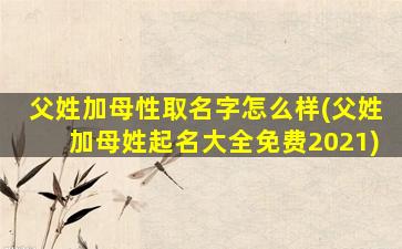父姓加母性取名字怎么样(父姓加母姓起名大全免费2021)