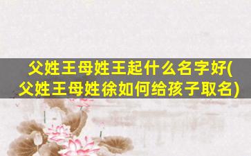 父姓王母姓王起什么名字好(父姓王母姓徐如何给孩子取名)