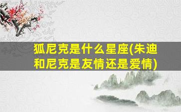 狐尼克是什么星座(朱迪和尼克是友情还是爱情)