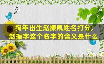 狗年出生赵振凯姓名打分,赵振宇这个名字的含义是什么