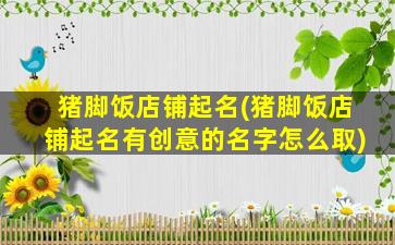 猪脚饭店铺起名(猪脚饭店铺起名有创意的名字怎么取)