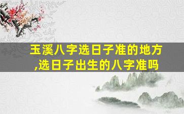 玉溪八字选日子准的地方,选日子出生的八字准吗