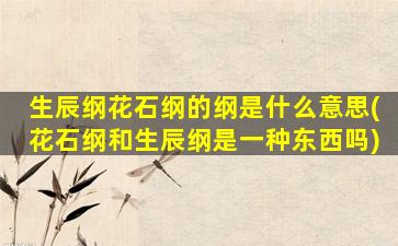 生辰纲花石纲的纲是什么意思(花石纲和生辰纲是一种东西吗)