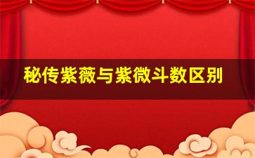 秘传紫薇与紫微斗数区别