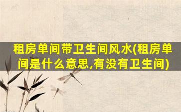 租房单间带卫生间风水(租房单间是什么意思,有没有卫生间)