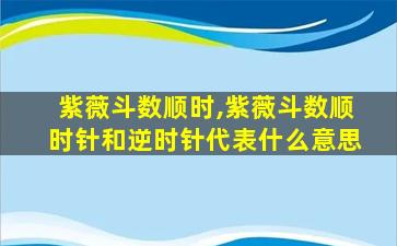 紫薇斗数顺时,紫薇斗数顺时针和逆时针代表什么意思