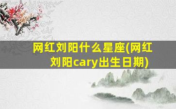 网红刘阳什么星座(网红刘阳cary出生日期)
