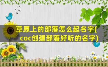 草原上的部落怎么起名字(coc创建部落好听的名字)