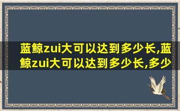 蓝鲸zui
大可以达到多少长,蓝鲸zui
大可以达到多少长,多少重