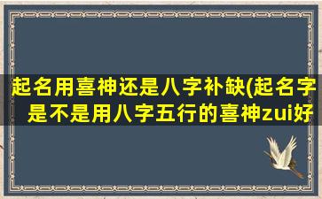 起名用喜神还是八字补缺(起名字是不是用八字五行的喜神zui
好)