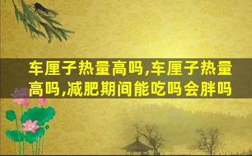 车厘子热量高吗,车厘子热量高吗,减肥期间能吃吗会胖吗