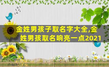 金姓男孩子取名字大全,金姓男孩取名响亮一点2021