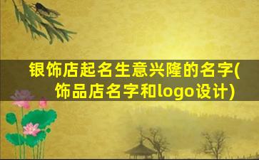 银饰店起名生意兴隆的名字(饰品店名字和logo设计)