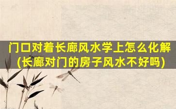 门口对着长廊风水学上怎么化解(长廊对门的房子风水不好吗)