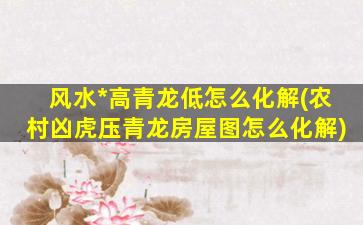 风水*
高青龙低怎么化解(农村凶虎压青龙房屋图怎么化解)