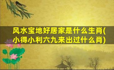 风水宝地好居家是什么生肖(小得小利六九来出过什么肖)