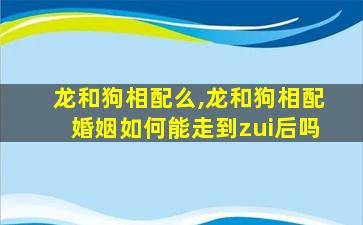 龙和狗相配么,龙和狗相配婚姻如何能走到zui
后吗