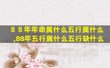 ８８年年命属什么五行属什么,88年五行属什么五行缺什么